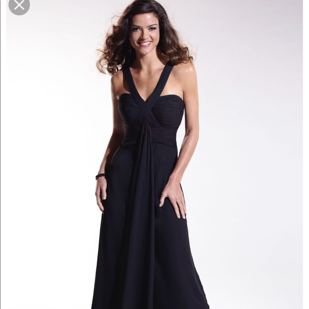 NWT Pretty Maids Grey Long Cross-Neck Dress Gown